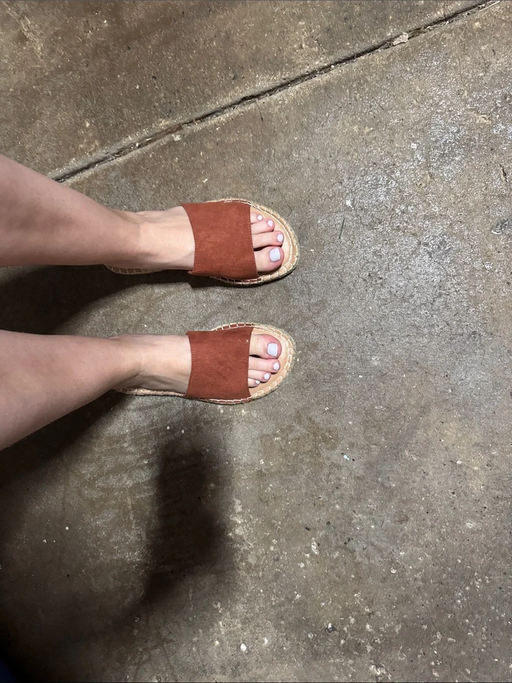 Old Navy Women's Espadrille Slide Sandals in Rust Brown